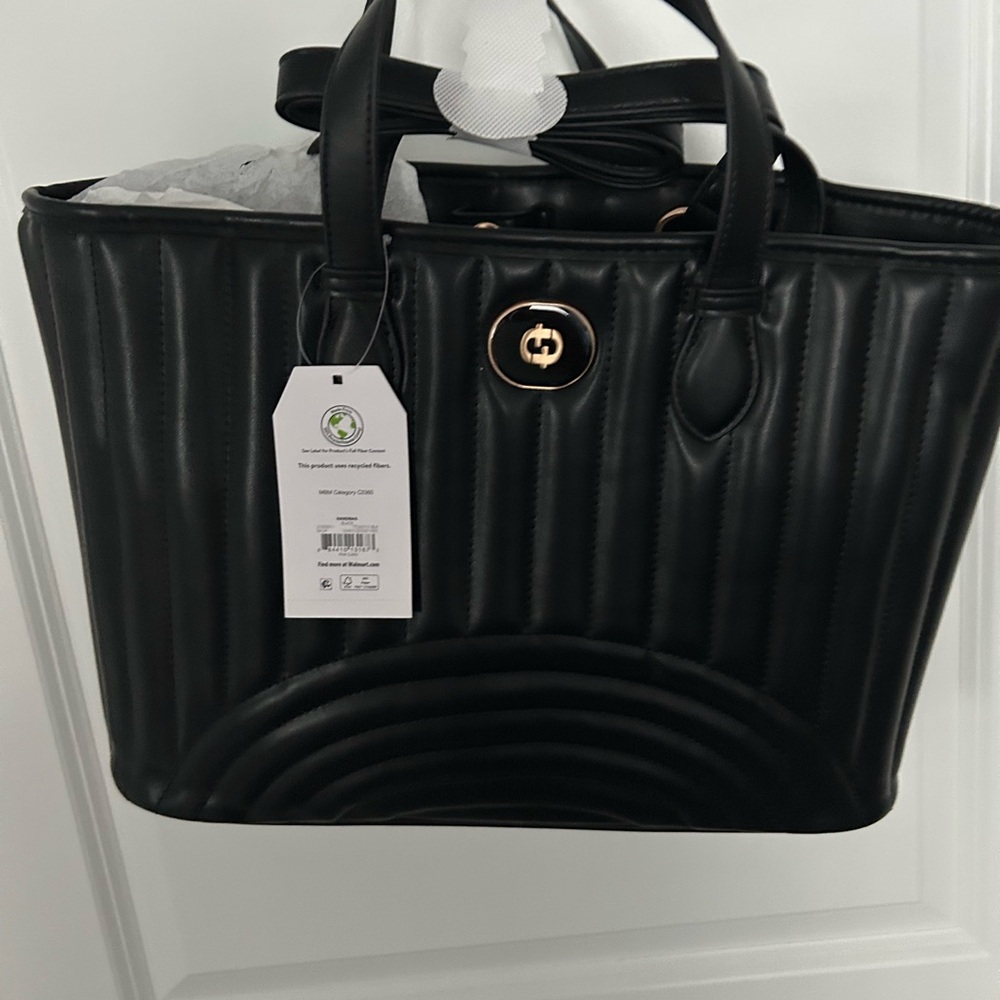 Time and Tru Black Quilted Shoulder Bag